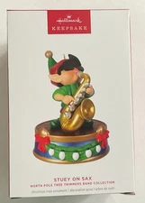 2024 Hallmark North Pole Tree Trimmers Band Stuey on Sax Christmas Ornament NEW