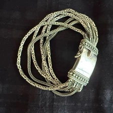 Silpada Go Gorgeous multi strand sterling silver Byzantine bracelet, 7.5" B1452