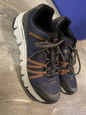 Sketchers Navy Blue/ Orange Memory Foam Running shoes Men's size 9