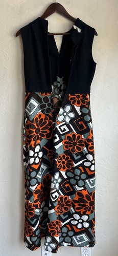 Vintage 60s 70s Puritan Forever Young Mod Maxi Dress S M Bold Psychedelic Floral, $74.88 - Photo 6