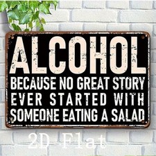 Retro Alcohol Metal Sign Funny Quote For Home Bar Man Cave Hanging Decoration