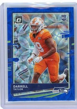 2020 Panini Donruss Optic Rookies Darrell Taylor #136 Blue Scope Prizm (RC) Card