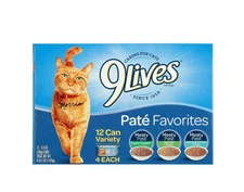 9Lives Paté Favorites Variety Pack Wet Cat Food, 5.5-Ounce Cans, 12-Count