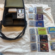 Nintendo Game Boy DMG-01 Console with Carrying Case, AC Adapter, and Games Lot