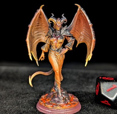 DnD Infernal Succubus Queen 32mm | Pro Painted Lava OSL D&D Fantasy Miniature