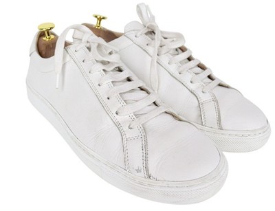 SUITSUPPLY Herren Sneaker EU42 Solid White Smart Kalbsleder Schnürer Low-Top *