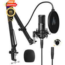 MAONO XLR Condenser Microphone, Professional Cardioid Studio Mic with Black