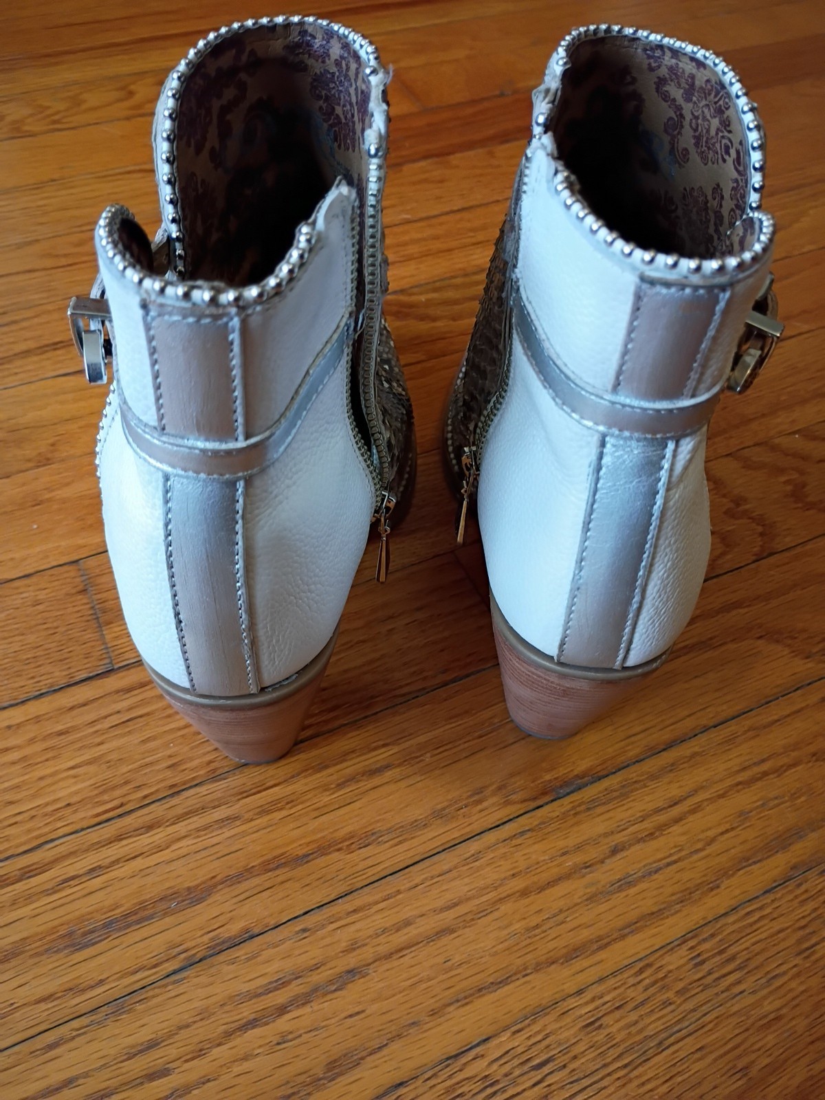 Cuadra Python Snakeskin Women's Leather Boots Hee… - image 4