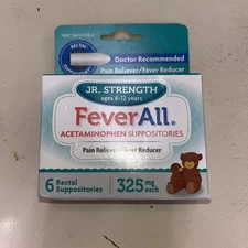 Feverall Acetaminophen Suppositories Jr Strength 325Mg 6 Count Each