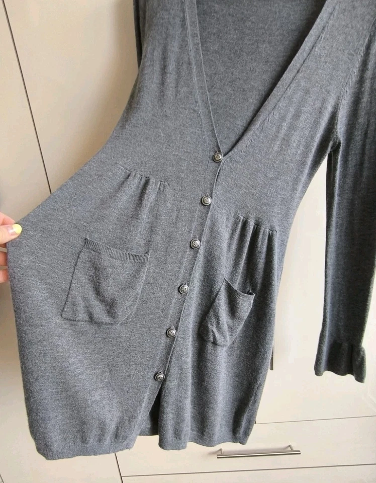 Precioso Cárdigan Mujer Vintage Gris Louise Orop Cachemir, Lana Nueva, Angora Foto 4 de 4