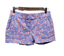 Vineyard Vines Shorts Womens 0 Pink Blue Purple Seahorse Dayboat All Over Print