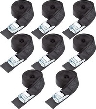 Cartman 1" x 15'Lashing Straps with Adjustable Cam Buckle Cargo Tie Down 8 Pack