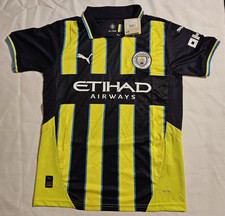 Puma 2024/25 Manchester City Away Jersey Navy Fluo-Yellow Size S Used With Tags