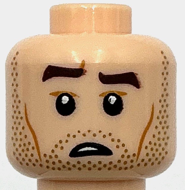 Lego New Light Nougat Minifigure Head Dual Sided Dark Brown