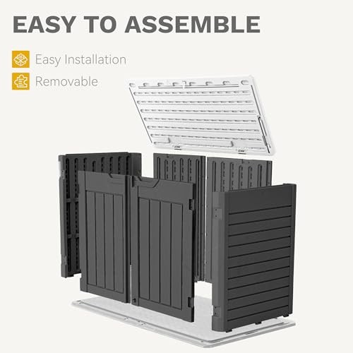 Outdoor Weather-Resistant Horizontal Storage Shed, 35 Medium-35 cuft Dark Gray - Picture 6 of 7