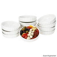 12Er Set Leni Auflauf FöRmchen SchäLchen Ø11,4Cm Weiß Mini-Backform Porzellan