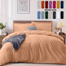 Duvet Cover Set with Pillow Sham 3 piece Soft Microfiber Quilt Cover Bedding Set