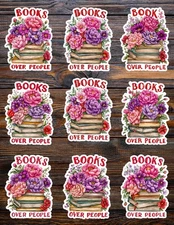 Books Over People Die Cut Vinyl Stickers Scrapbooking Laptop Waterbottle