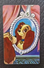 1 x Vintage 3/4 Sized Swap Playing Card - Disney Lady And The Tramp Lady Mirror