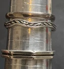 STERLING SILVER 925 Lot Rings A34 Sz 8 9 Thin Stackable Bamboo Link Band Modest