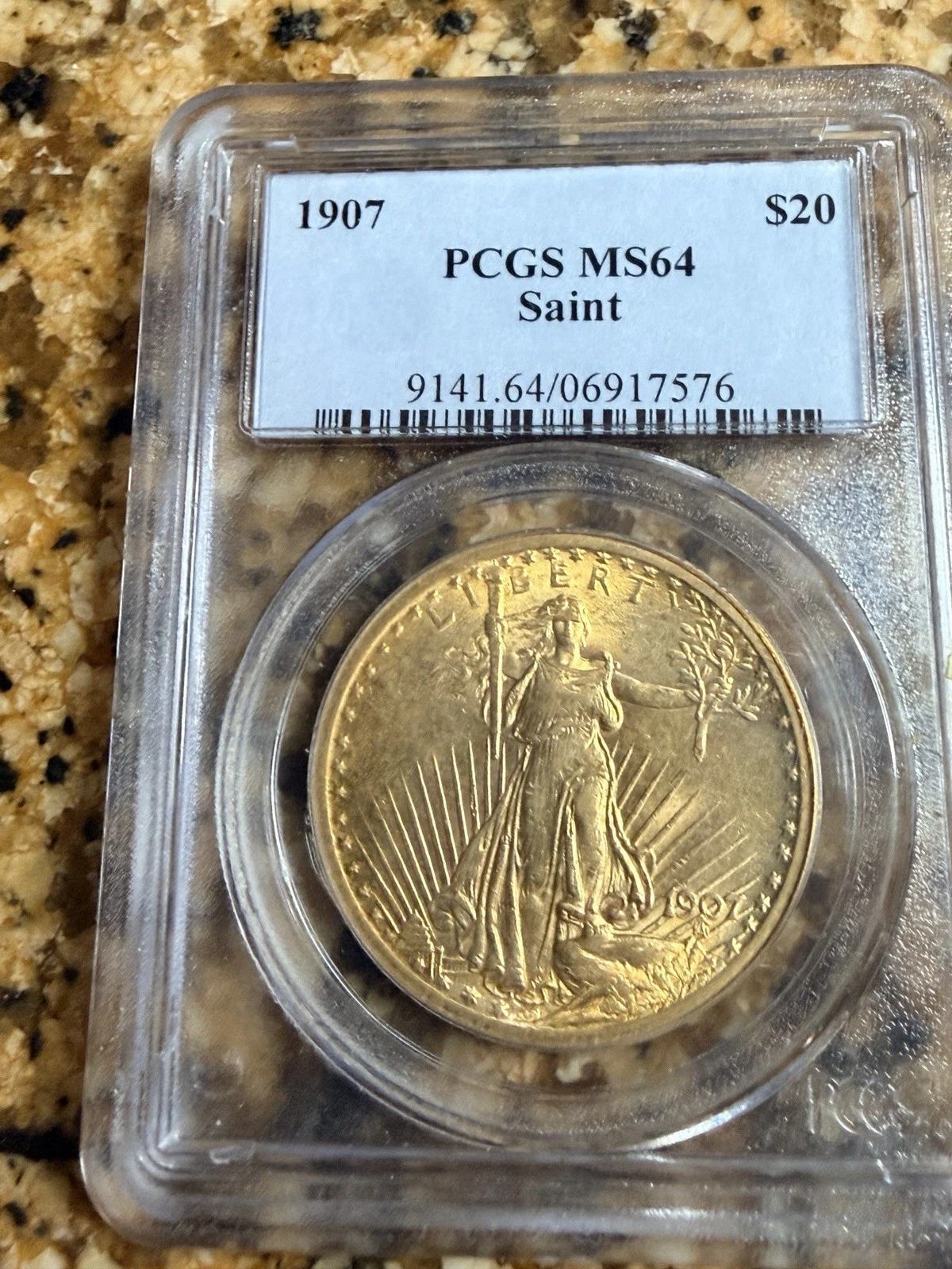 Pcgs 1907 $20 Gold Saint Gaudens MS64