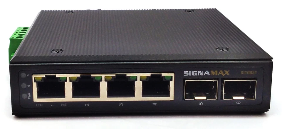 Signamax I-100 4 Port Industrial Gigabit PoE+ Ethernet Switch SI10031 - Image 3 of 4