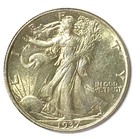 1937 50c Walking Liberty Silver Half Dollar Fifty Cents AU