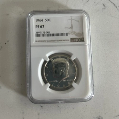 1964 KENNEDY SILVER HALF DOLLAR 50C NGC PF67