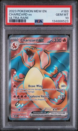 2023 Pokemon Mew 151 Charizard Ex #183 GEM MT PSA 10 Ultra Rare