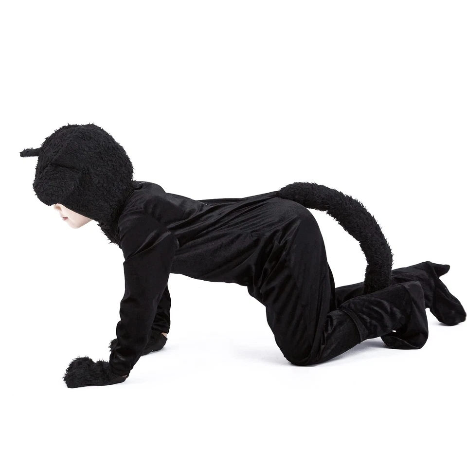 Black Cat Costume for Kids Halloween Girls Animal Costumes (6-7 Years) - Image 4 of 4