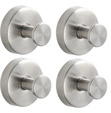 4 Pack Suction Cup Hooks for Shower, Removable Bathroom Towel Bath Robe Hooks