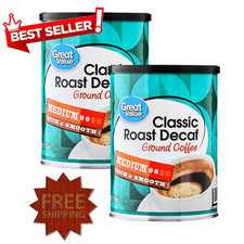 2 pack Great Value Decaf Classic Medium Roast Ground Coffee, 9.6 oz New 9.17 per pound