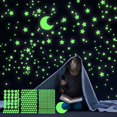 Glow in the Dark Sterne Aufkleber Dekor für Decke, Sternenhimmel leuchtend grün 