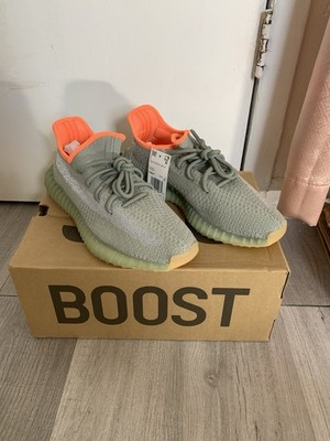adidas Yeezy Boost 350 V2 FX9035 Desert Sage Gray/Orange Primeknit Men s