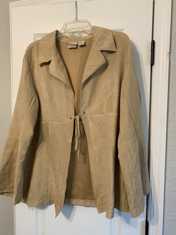 Vintage Fiorlini International Light Weight Faux Suede Beige Jacket Size XL