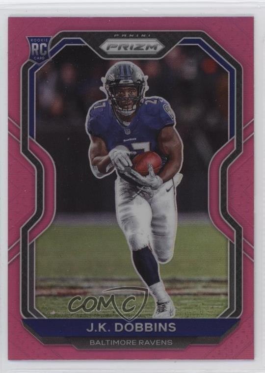 2020 Panini Prizm Rookie Pink Prizm JK Dobbins #379 Rookie RC
