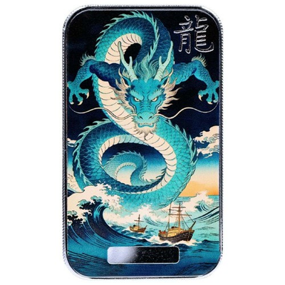 #ad 2026 Color Lucky Dragon Cānghǎi Silver Bar 1 Troy Oz .999 Fine Art Bar INSTOCK $115.95