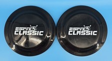 2 Vtg Humphrey Flyer ESPN Classic Spell Out Frisbees Flying Discs 9" Black White