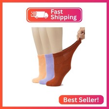Hugh Ugoli Women's Cotton Diabetic Ankle Socks, Wide, Loose  Stretchy, Seamless