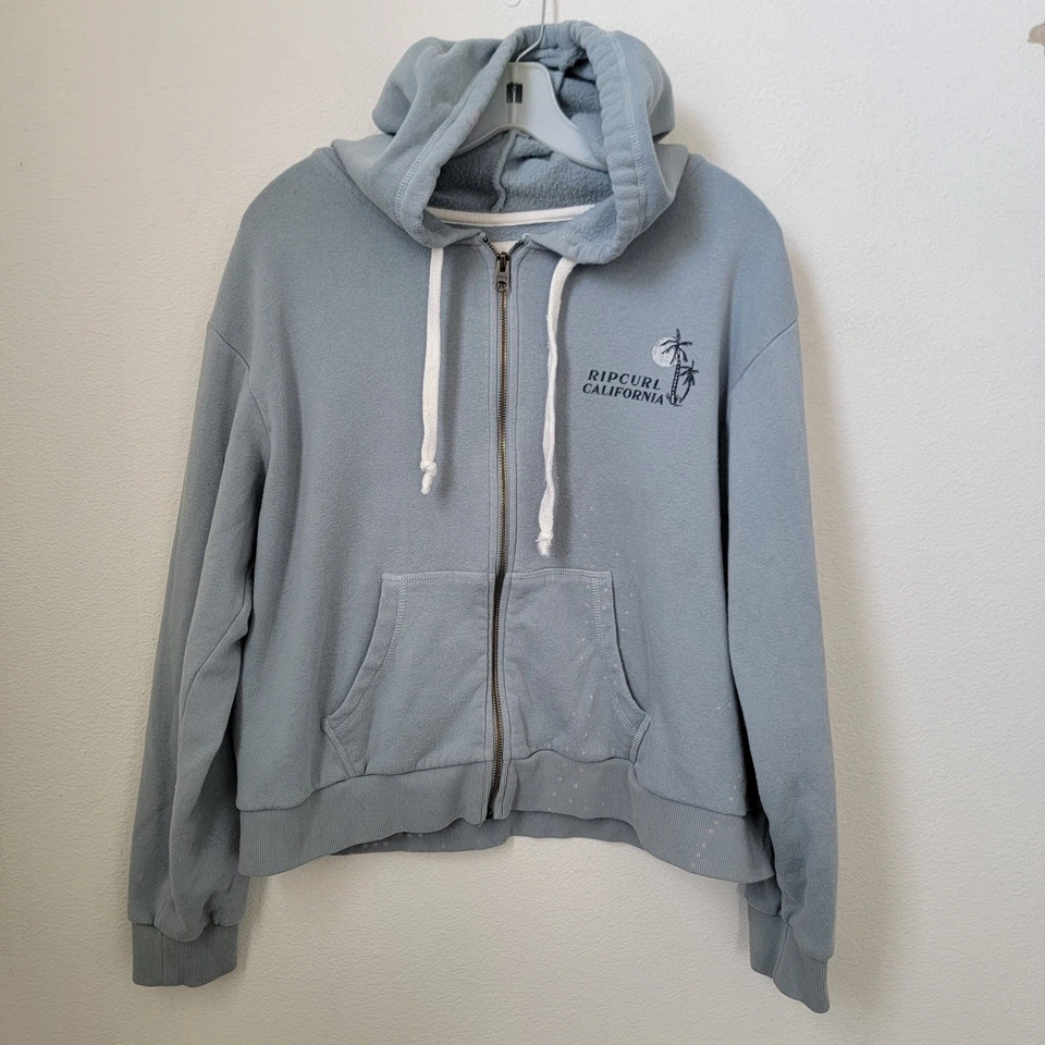 Suéter con Capucha Ripcurl California Cremallera Completa Talla Mediana Algodón Surfista Playa Costera Foto 2 de 4