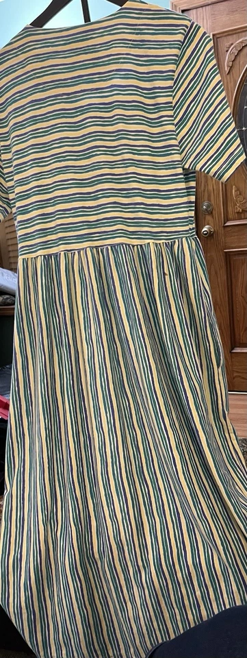 Maxi Vestido Vintage FADS Mezcla Algodón Talla Grande Bolsillos Foto 2 de 4