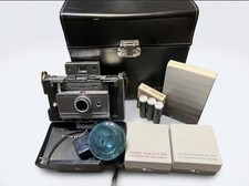 intage Polaroid Automatic 100 Land Camera Pack Film Kit w/ Case Flash Untested