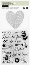 Recollections Christmas Clear Stamp Die Set HEART EMBOSSED Love Words 609980 New