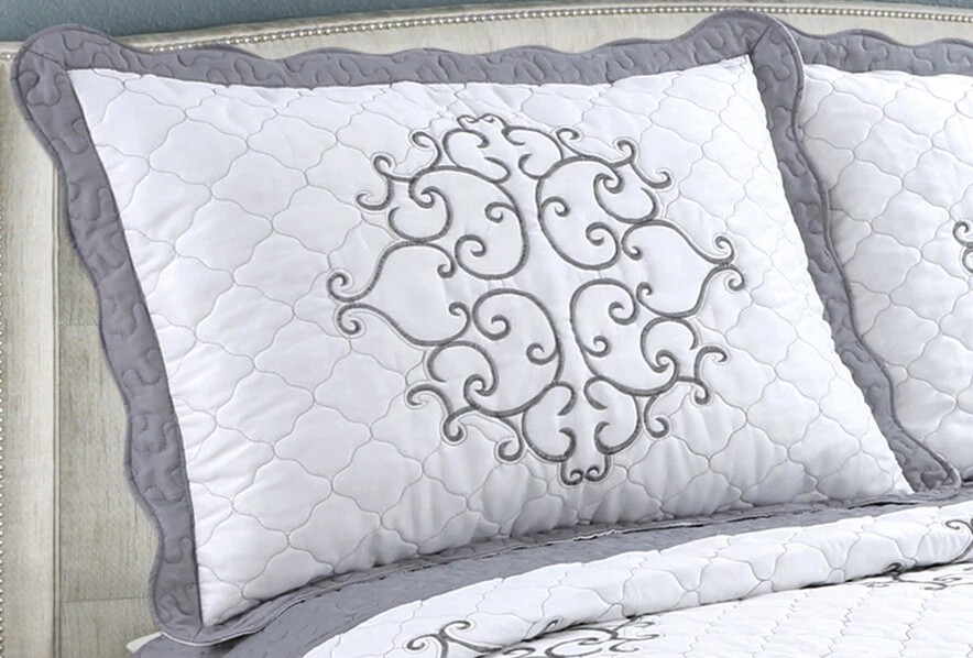 Juego de colcha edredón ropa de cama ultra suave mezcla de algodón bordado mandala blazon Foto 4 de 4