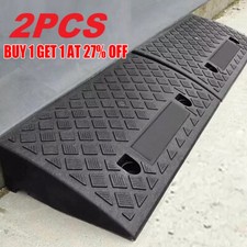 2pcs Ramp Rubber Vehicle Slope Kerb Ramps Heavy Duty Car Bikes Threshold Black