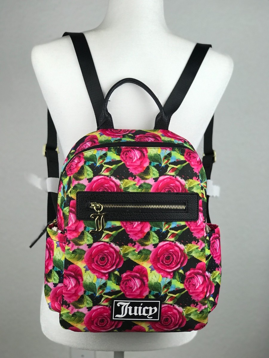 Juicy Couture Black Multi Rose Good Sport Backpack NWT NWT Juicy Couture Black Multi Rose Good Sport Backpack  main image 2