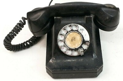 Antique Art Deco Stromberg Carlson Rotary Telephone Phone Desk Metal Base