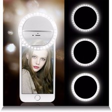 Portable 36 LED Rechargeable Clip Fill Flash Light Selfie Ring Lamp For iPhone