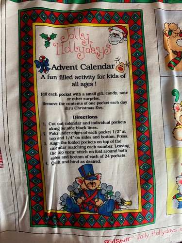 Christmas Advent Calendar with Cats Theme SSI Cotton panel 44" x 29" (2 avb) - Picture 7 of 12