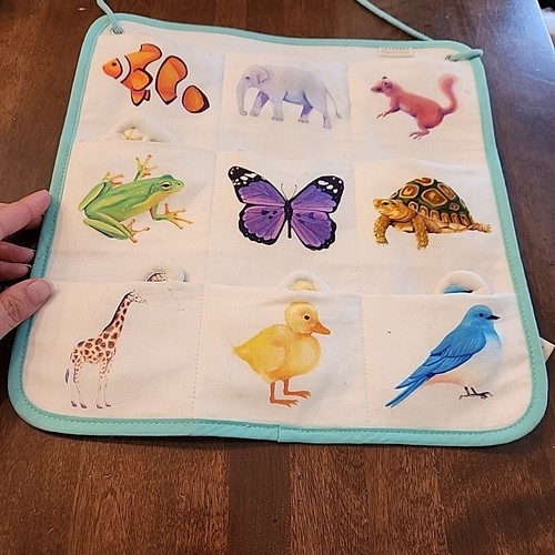Lovevery Quilted Critter Pockets The Realist Play Kit Matching Game Plush Board - Picture 7 of 9